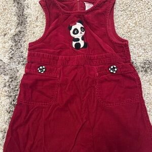 Gymboree Red Corduroy Kids Dress with Panda Design
Used like new
Size 3T